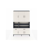 Arges Gardrop 8 Raflı 2 Çekmeceli 6 Kapaklı 132x30x195 Antrasit-Aytaşı