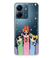 Xiaomi Redmi 13C Uyumlu Powerpuff Girls Desenli Şeffaf Telefon Kılıfı