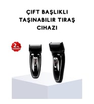 Mey İthalat® Kablosuz Tıraş Makinesi Çift Başlıklı Kuru Tıraş Folyo Başlık Şarj Göstergeli