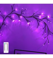 İç Mekan Uyumlu Sihirli Ağaç Ledi 36 led 8 mod Uzaktan Kumandalı ( Yapışkanlı) Mor Renk