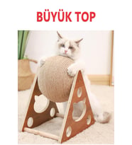 Ahşap Ipli Kedi Oyuncagi Topu Kedi Tırmalaması
