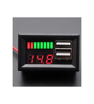Dijital Akü Ölçer- Çift USB 12V-5V Dönüştürücü