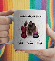 Üç Kız Kardeş Yılbaşı Kupası Kişiye Özel