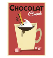 Chocolat Chaud Poster Tablo Ahşap Poster Dekoratif
