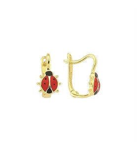 14 Ayar Taşlı Uğur Böceği Altın Çocuk Küpe 1,19 gr