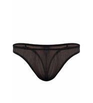 Doreanse Erkek Polyester Siyah Parlak Transparan Tanga String 1302