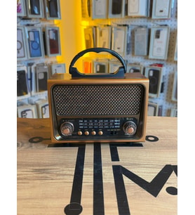 Retro Minimal Radyo Bluetooth FM AM SW USB TF Kart Girişli Speaker (Açık Kahverengi)