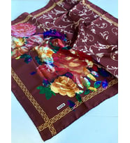 Aker Sura İpek Eşarp 43898 Kahverengi Karışık Desen