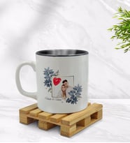 BK Gift Kişiye Özel İsimli Fotoğraflı İçi Siyah Renkli Kupa Bardak Model 33