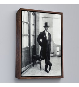 Çerçeveli Atatürk Portre Tablosu Mustafa Kemal Atatürk Dikdörtgen Dekoratif Kanvas Tablo (Beyaz)