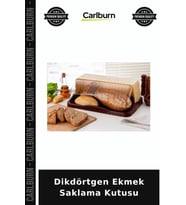 Özel Üretim Mutfak Düzenleyici Dekoratif Şeffaf Kapaklı Kahverengi Dikdörtgen Ekmek Saklama Kutusu