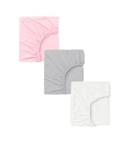 3 Adet Pamuklu ve Lastikli 60 x 120 x 15 cm Penye Bebek Çarşaf (Pembe)