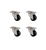 Furç Tablalı Bilyalı Teker - 28MM - Siyah HKS232 - 4 Adet