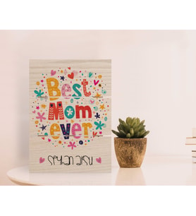 BK Gift Kişiye Özel En İyi Anne Tasarımlı Otantik Masaüstü Ahşap Palet Çerçeve-5 (Beyaz)