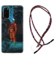 Samsung A02S A03S A10 A12 A13 A21S A22 Kılıf Boyun Asklı Rasta Silikon Astronot Smoke 1769