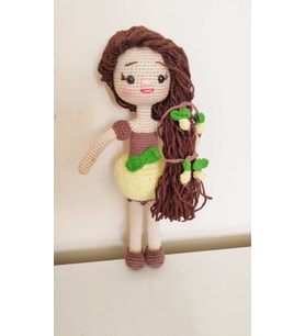 Sarı Elma Bebek Amigurumi Organik Oyuncak