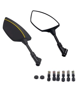 Motosiklet Ayna 426 Sarı Şeritli Üniversal 8-10 mm Uyumlu Marka Model Fark Etmez
