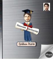 Kişiye Özel Mezuniyet Erkek Ahşap Magnet -2