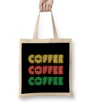 CAT Funny Coffee Drinks Art lover Gift Quote - Vntage Retro Rainbow Style Bez Çanta Uzun Saplı