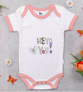 BK Kids Hey You Tasarımlı Pembe Bebek Body Zıbın-1