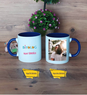 Biyolog Kupa Bardak Lacivert Fotoğraflı Biyologa Hediye