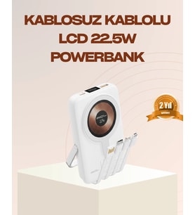 Manyetik Kablosuz Powerbank 22.5w Hızlı Şarj Lcd Ekranlı