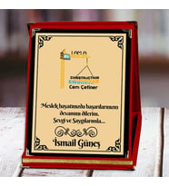 İnşaat Mühendisi Baskılı Plaket (4. Tasarım)  Kişiye Özel (Kırmızı)