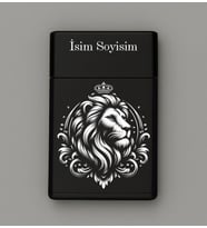 Aslan Desenli Metal Tabaka – Kişiye Özel İsimli Hediyelik M11