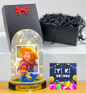 Sizlere Özel Led Işıklı Fanus Doğum Günü Hediyesi İyi Ki Doğdun Kişiye Özel Hediye Seti (Model 10)