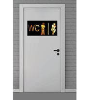 Tuvalet wc tabelası  Gold-Siyah Pleksi 30x15 cm Numa Concept
