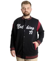 Mode XL Büyük Beden Erkek Kolej Mont Nothing 23630 Siyah