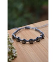 STONEAGE Hematit Doğal Taş Unisex Makrome Bileklik