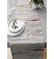 Pelangi Kırçıl Desenli Leke Tutmaz Kumaş Salon Mutfak Masa Değişik Ranır Modelleri Runner, Gri-Sarı-Bordo 40 x 140