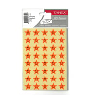 TANEX TNX-303 17mm. FLORASAN KIRMIZI GÜLEN YILDIZ STICKER 2'Lİ
