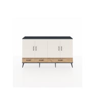 Arges Konsol 6 Raflı 3 Çekmeceli 4 Kapaklı 176x30x99 Antrasit-Aytaşı/Çam