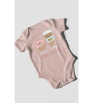 Sütümü Getirin! Baskılı Bebek Zıbını – Çıtçıtlı Body  %100 Pamuk Kısa Kol (Pastel Pembe)