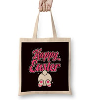 Funny Happy Easter Bunny Rabbit Eggs Hunting Spring Jesus Bez Çanta Uzun Saplı