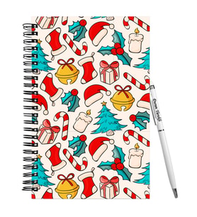 Yılbaşı İçin Kişiye Özel  Ahşap Defter Kalem Hediye Seti HC 66