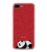 Apple iPhone 6 6S Plus Kılıf Resimli Desenli Silikon Platinium Series Sleeping Panda 1810