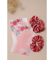 10 Adet Kesikli Toka Kartı - Kalın Kuşe (5998) Bandana Kartı - 9x14cm - Pembe Güllü - TOKA YOKTUR