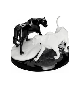 Yin Yang Panter Biblosu, Origami Ikili Dekoratif Obje, Masa Dekorasyon Salon Ofis Aksesuarları