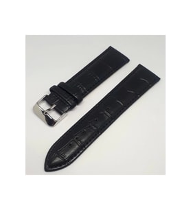 18mm Siyah Renk Croco Suni Deri Saat Kordonu