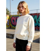 Kadın Bisiklet Yaka Düşük Kol Ottoman Kalıp Örme Sweatshirt Fonksiyonel Dayanıklı Kaliteli