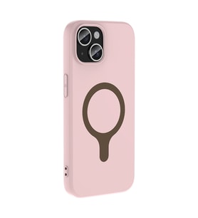 iPhone 15 Kılıf M-Safe Şarj Özellikli Aris Silikon Kılıf Açık Pembe