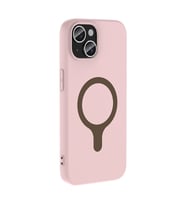 iPhone 15 Kılıf M-Safe Şarj Özellikli Aris Silikon Kılıf Açık Pembe