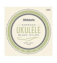 D'Addario EJ53S Soprano Ukulele Tel Seti - Siyah Naylon (Profesyonel) Pürüzsüz Dokulu Siyah Naylon, Sıcak Akustik Tını ve Soprano Boyutlarla Tam Uyum