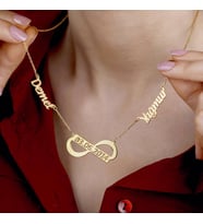 Vaoov 925 Ayar Gümüş İsimli Sonsuz Plaka Kolye (Gold)