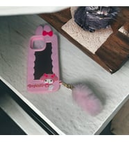 İPHONE 13 Pro Max Aynalı Püsküllü  Modeli Telefon Kılıfı (Pembe)