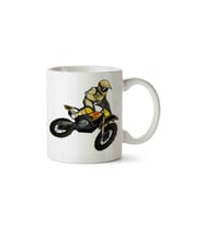 Motocross Motorsiklet Porselen Kupa Bardak