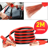 Yerli Araç Akü Takviye Kablosu 1200 Amper Çantalı 2 Metre A+ Kalite (Kırmızı-Siyah)